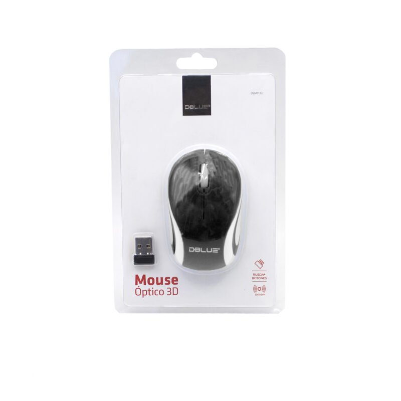 mouse dblue inalambrico 2.4 ghz, 800 dpi, funcion auto sleep, compatible todos los sistemas operativos.white black