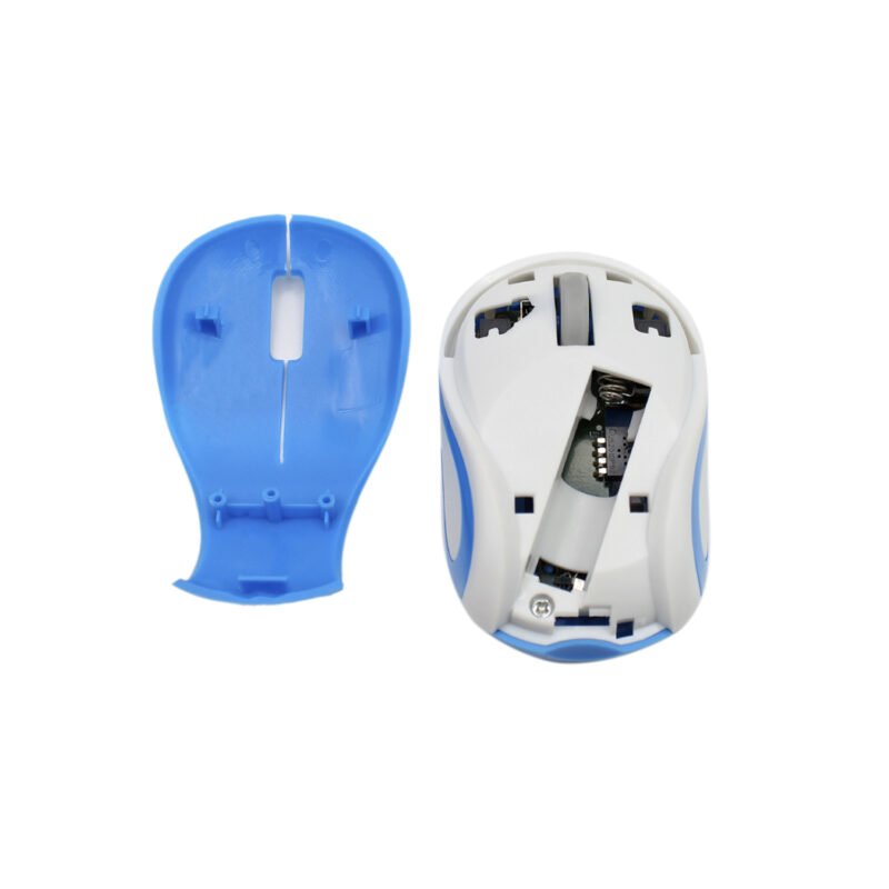 mouse dblue inalambrico 2.4 ghz, 1200 dpi, funcion auto sleep, compatible todos los sistemas operativos.white blue — vista 2