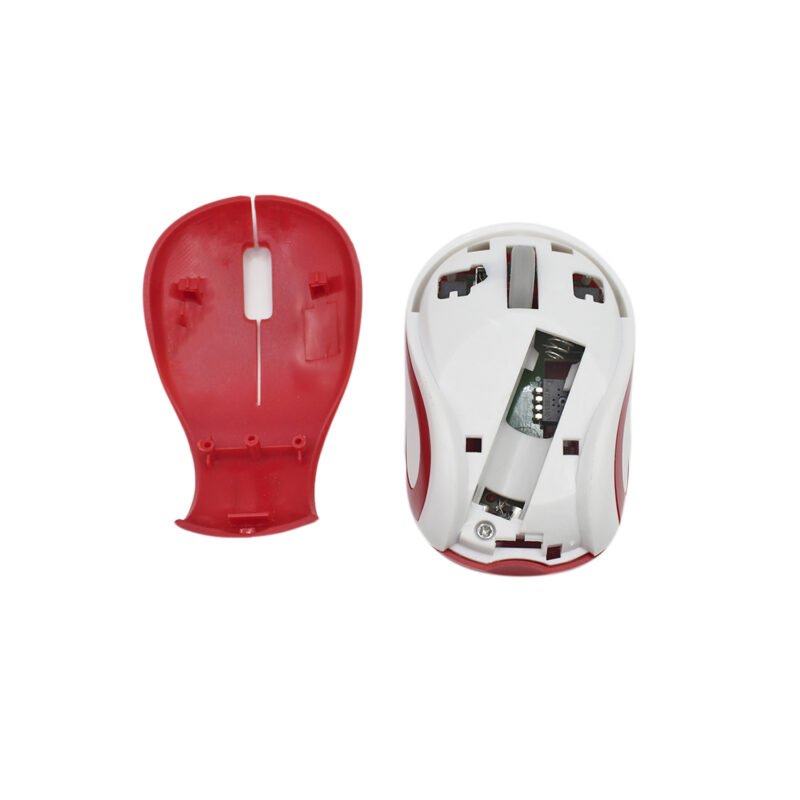 mouse dblue inalambrico 2.4 ghz, 1200 dpi, funcion auto sleep, compatible todos los sistemas operativos.white red — vista 3