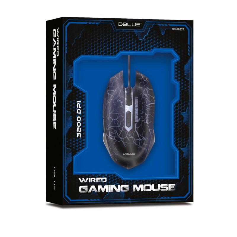 mouse gamer con sensor optico de luz led, 3200 dpi