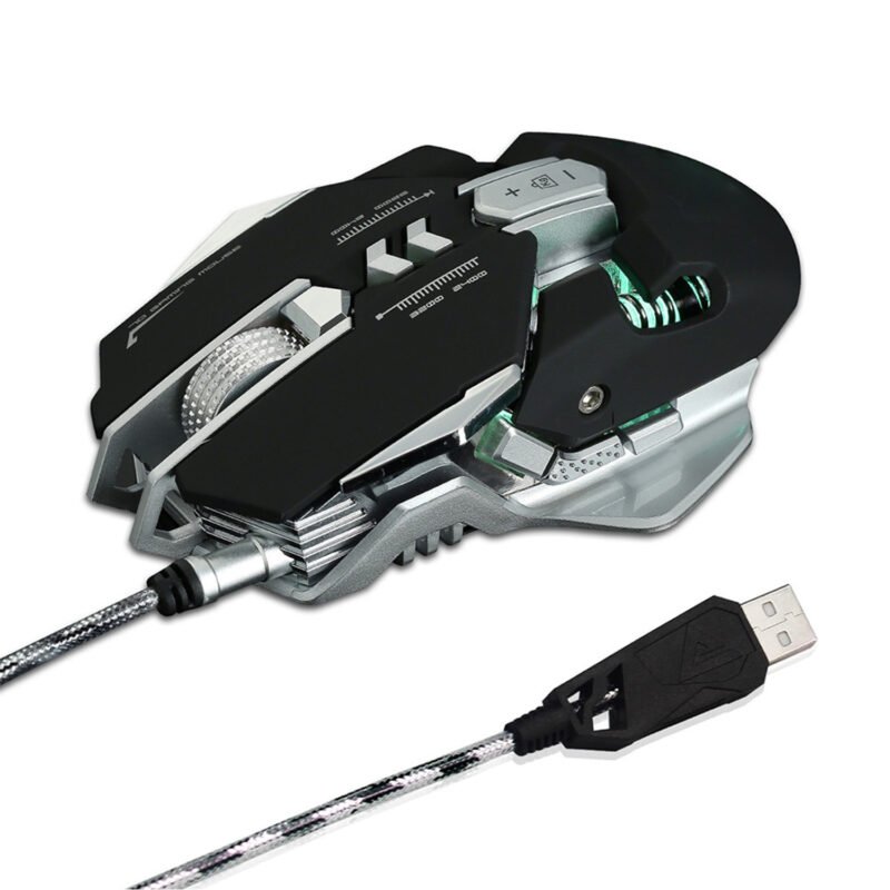 mouse gamer 7 botones con 4 colores led, 1200/1600/2400/3200 dpi — vista 4