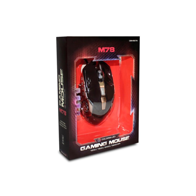 mouse gamer 6 botones metalico con 4 colores led, 1200/1600/2400/3200 dpi — vista 4