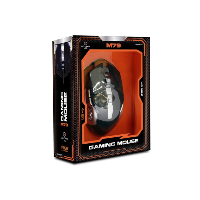 mouse gamer 6 botones con 7 colores led, 800/1200/1600/2400 dpi