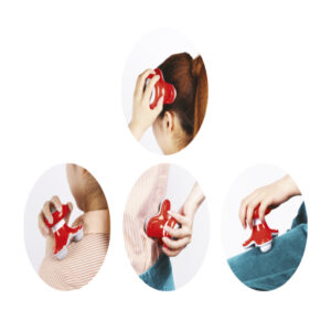 masajeador dblue electrico con gira 360º, vibracion para mejor circulacion, alivio muscular y fatiga. funciona con pila aaa o usb. red