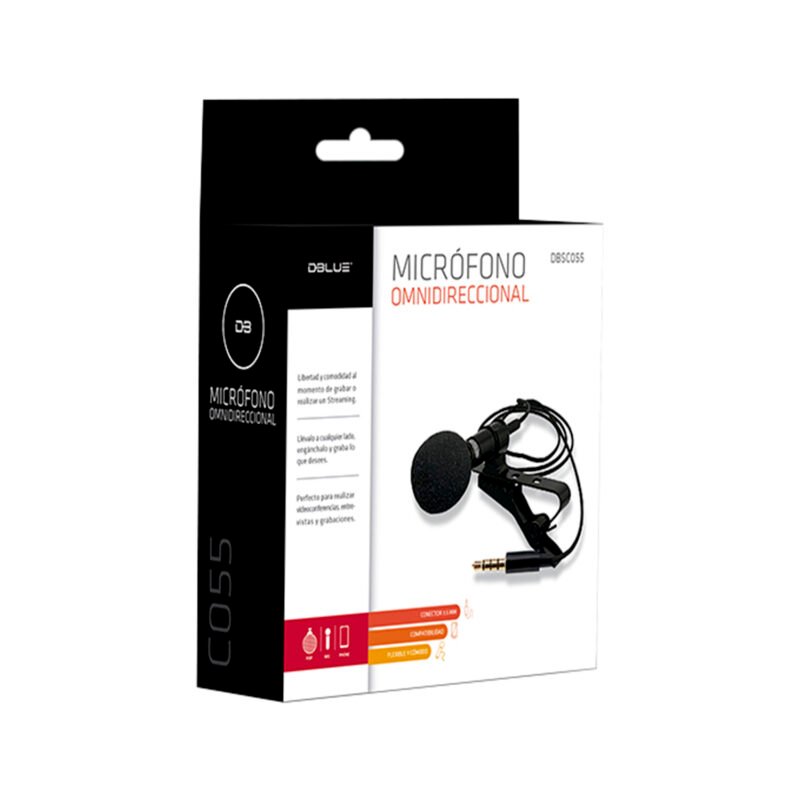 microfono dblue conector trs 3.5, capsula condensador omnidireccional, incluye pop y clip. — vista 7