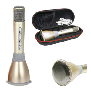 microfono reproductor karaoke portatil, inalambrico, bateria 2 5h, entrada micro usb, jack 3.5.