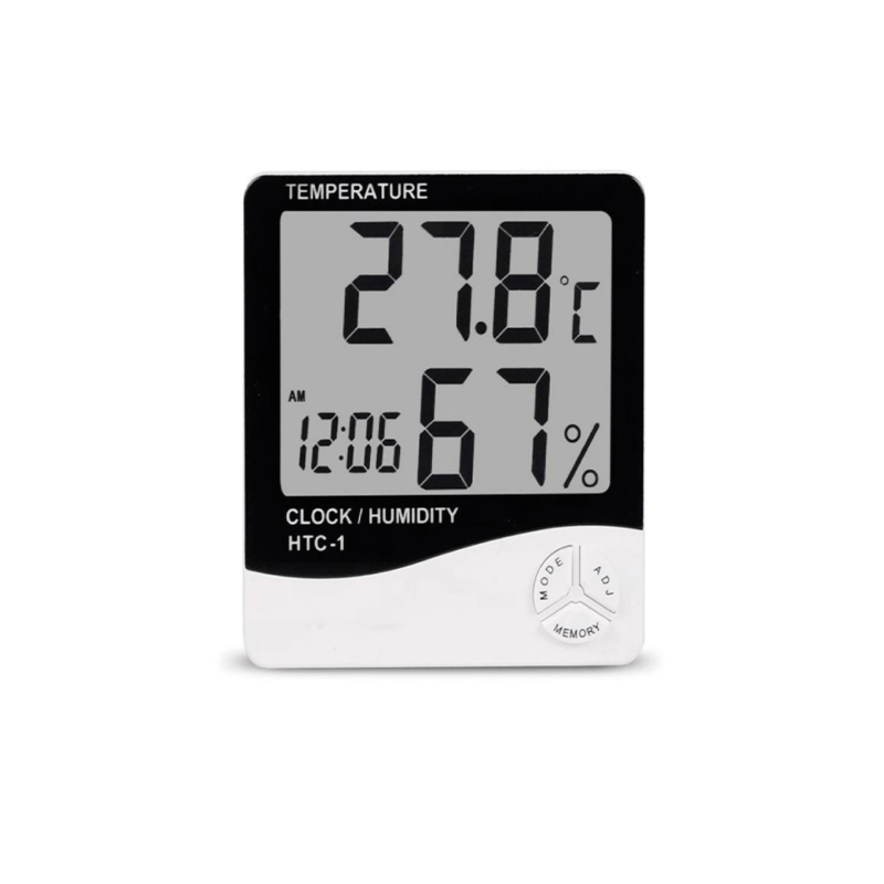 alarma dblue medidor ambiental temperatura y humedad, termometro, reloj, calendario, pantalla digital. — vista 3