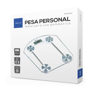 pesa personal dblue digital, 180kg, cristal templado 6mm, lcd 4 digitos, auto encendido, bateria no incluida.