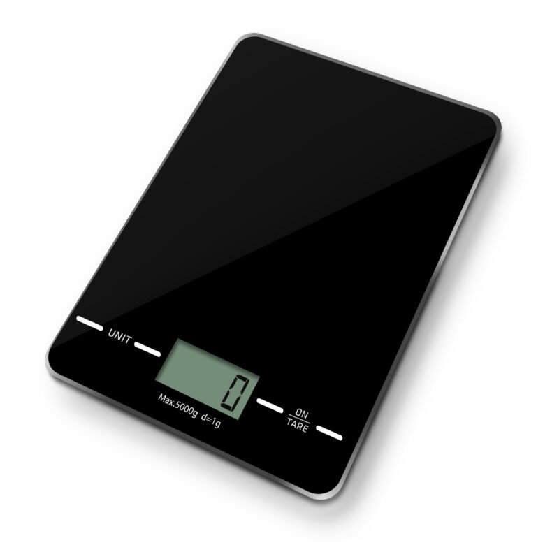 pesa digital cocina vidrio slim 5 kilos. black — vista 5