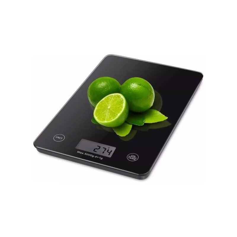 pesa digital cocina vidrio slim 5 kilos. black — vista 2
