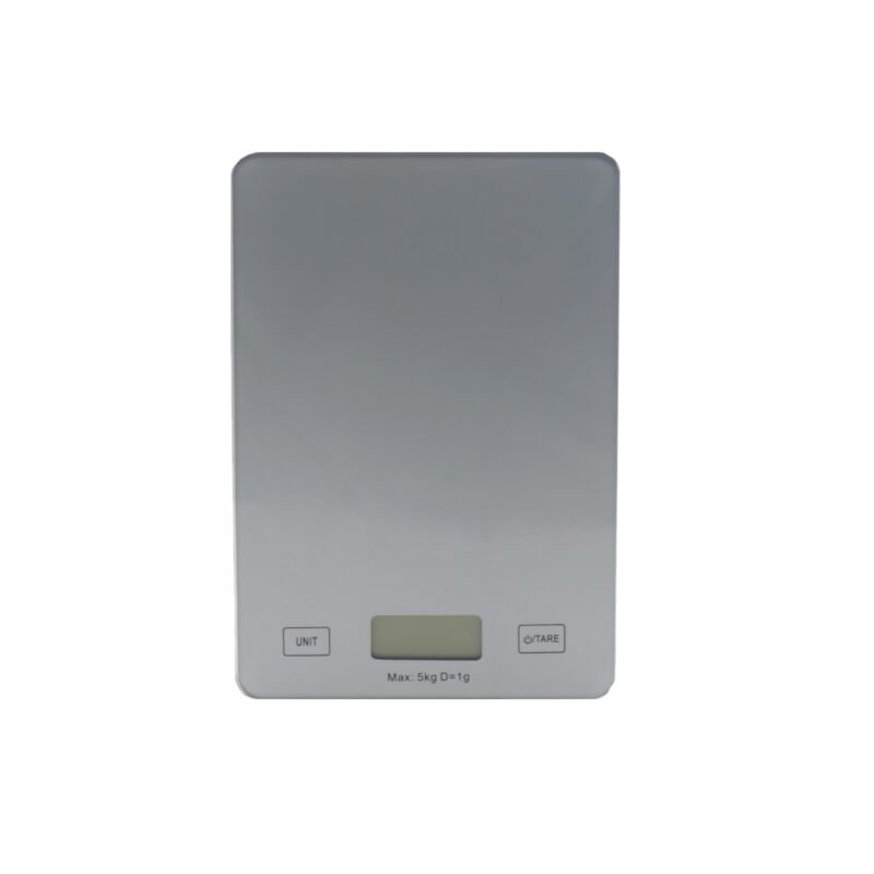 bascula digital dblue 5kg, lcd, unidades g/kg/lb/ml/oz, funcion tara, apagado automatico, vidrio delgado. silver