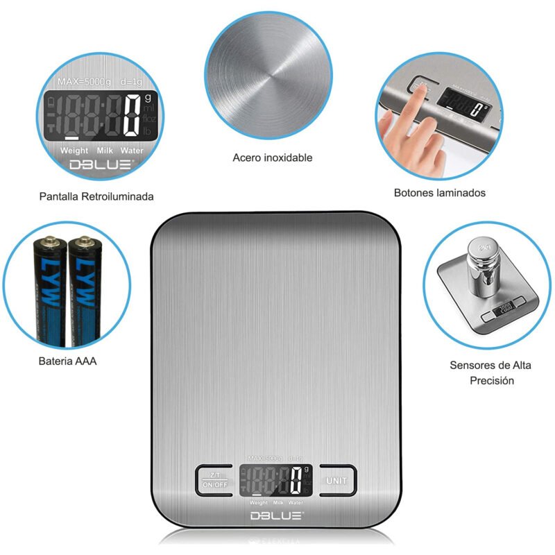 pesa de cocina de acero inoxidable de 5 kg — vista 3