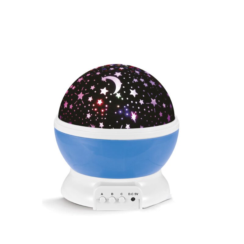 luz nocturna con proyeccion de estrellas. blue