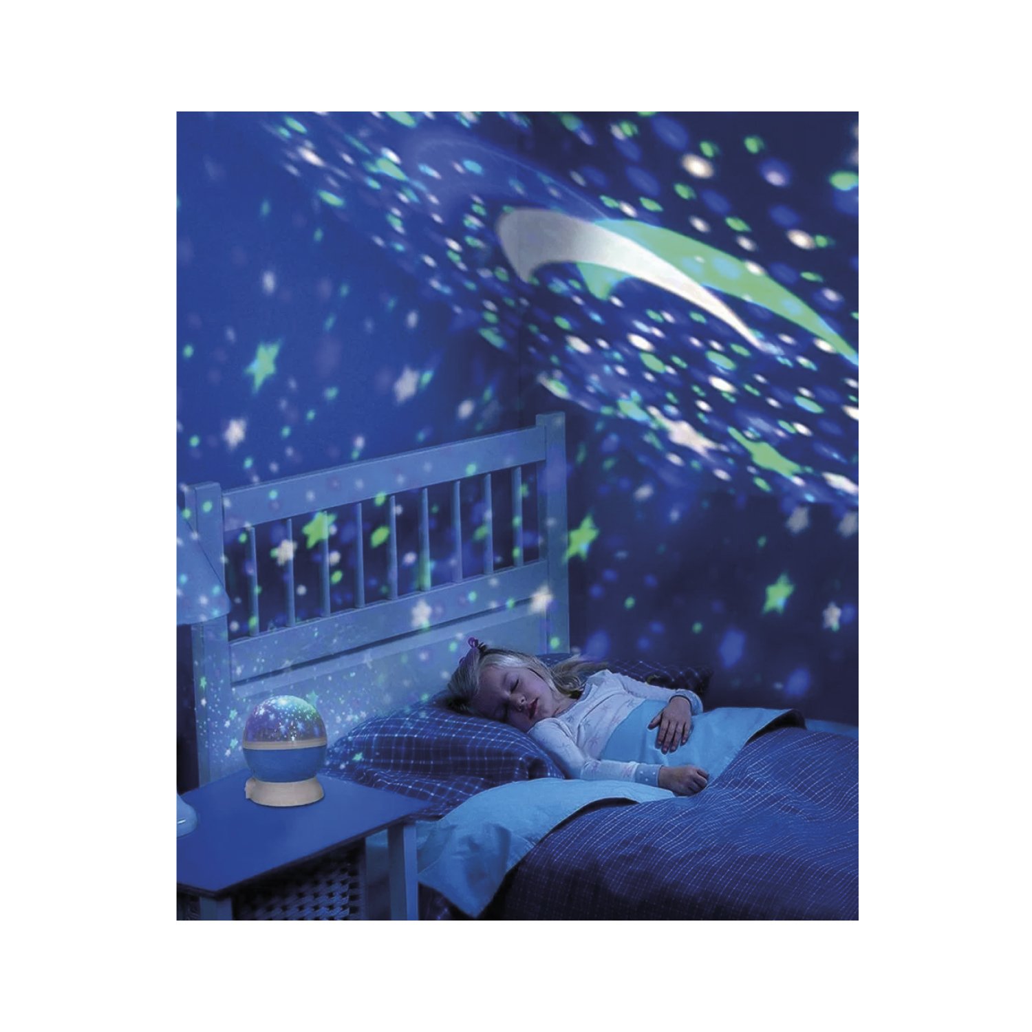 luz nocturna con proyeccion de estrellas. blue luz nocturna con proyeccion de estrellas. blue