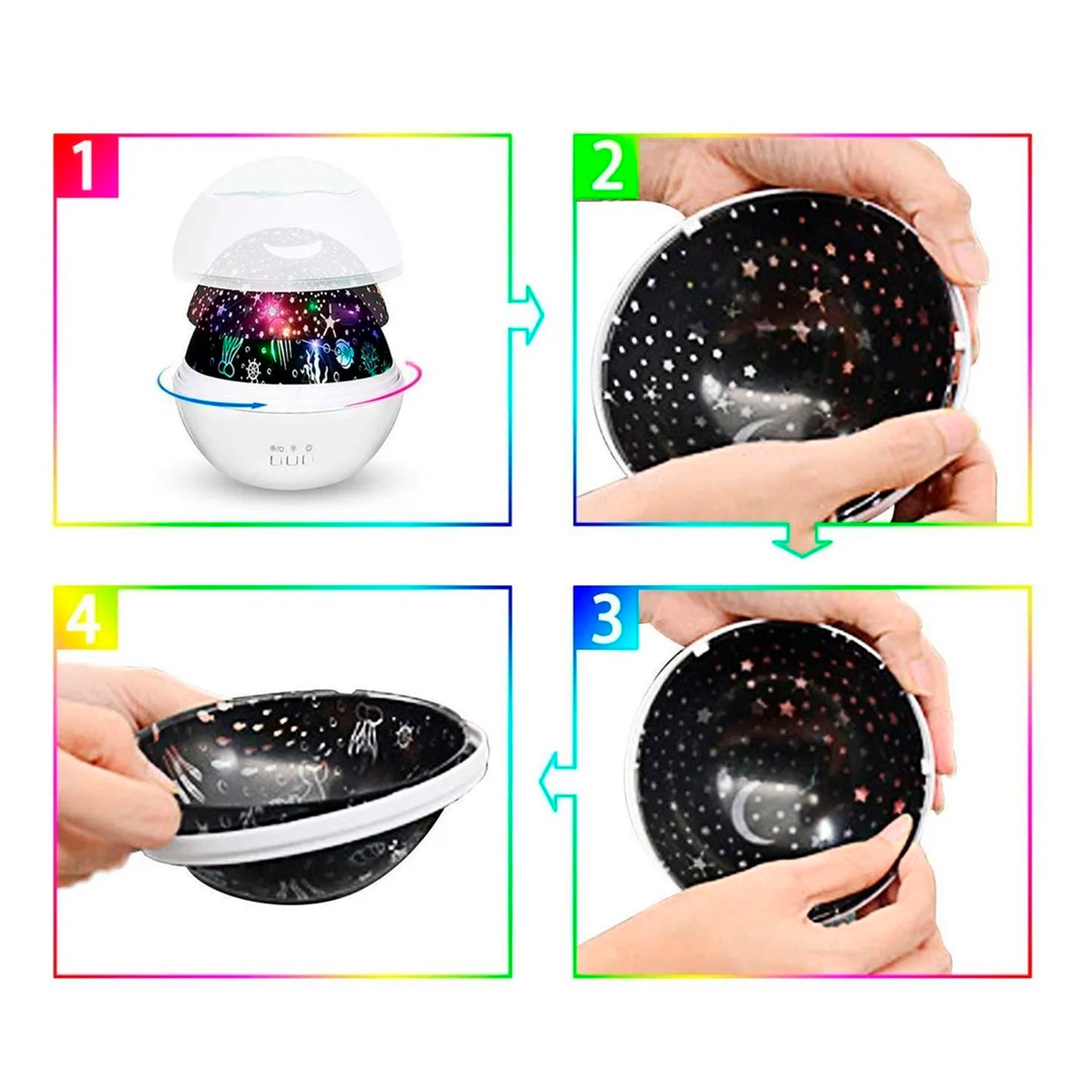 luz nocturna con proyeccion de figuras luz nocturna con proyeccion de figuras