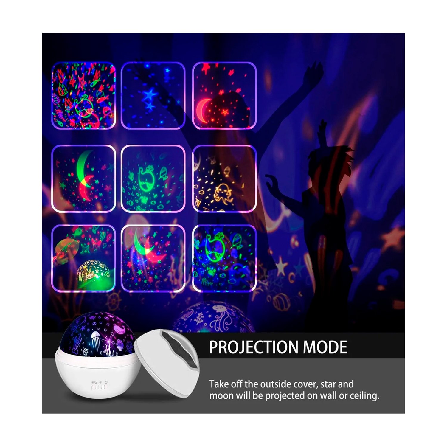 luz nocturna con proyeccion de figuras luz nocturna con proyeccion de figuras