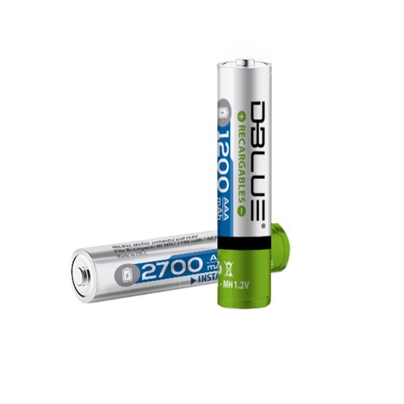 pila dblue tira de recargables aa, 2700mah, ni mh 1.2v, reciclable 1000 veces, energia, set 5 unidades. green