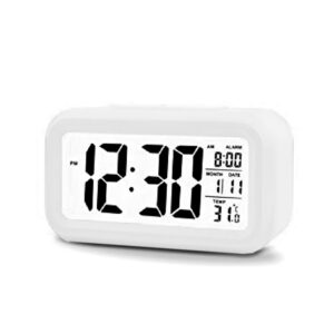 reloj digital con pantalla lcd.white