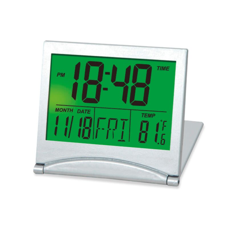 reloj despertador dblue lcd, multifuncional, alarma, calendario, temperatura, 12/24h, pila cr2025 incluida.