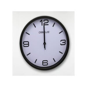reloj de pared 30cm, bordes y numeros negros, plastico, ideal para cualquier espacio, sin pilas (1xaa). white