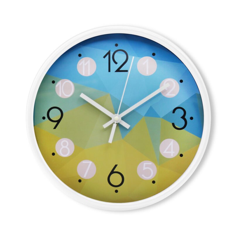 reloj de pared 30cm, bordes blancos, numeros y manecillas negros, plastico, ideal para cualquier espacio, sin pilas (1xaa). colores varios — vista 2