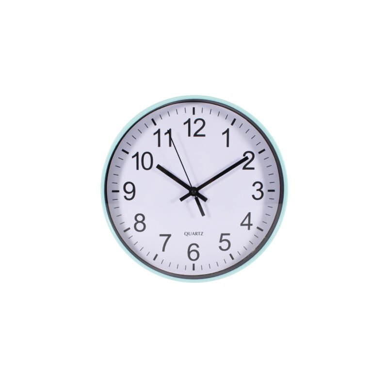 reloj de pared 30cm, bordes blancos, numeros y manecillas negros, plastico, ideal para cualquier espacio, sin pilas (1xaa). colores varios — vista 4