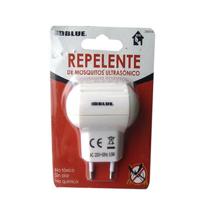 repelente dblue de insectos ultrasonico, color blanco.