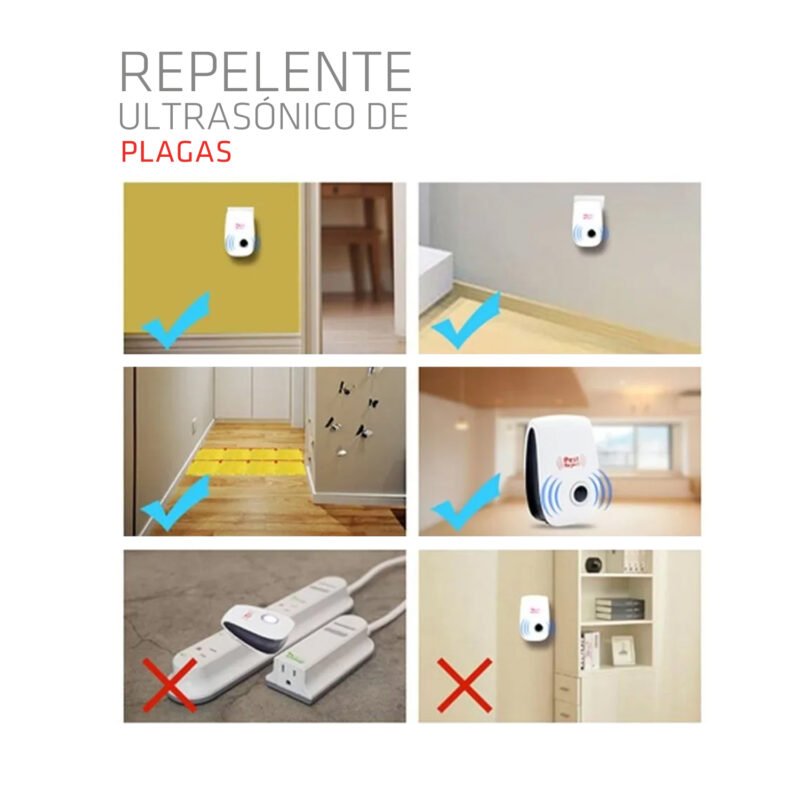 repelente dblue de insectos electronico, ultrasonido, no toxico, facil instalacion, 3w, material abs, uso interior. — vista 7