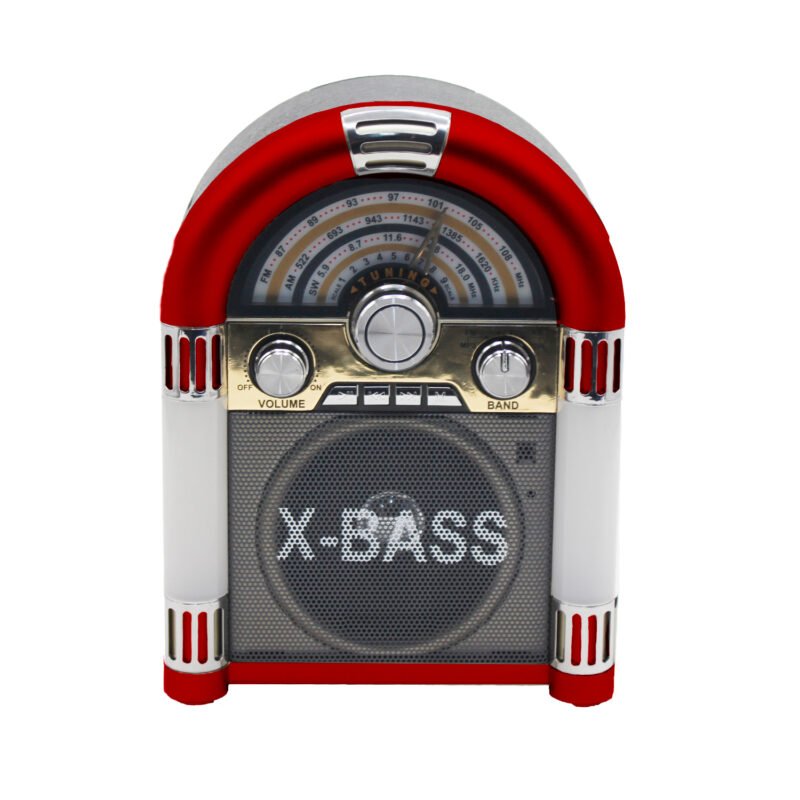 radio rockola fm de 3 bandas con usb/sd/bateria recargable
