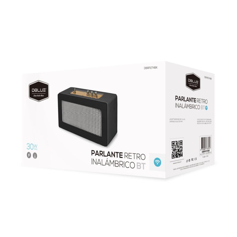 parlante dblue bt, entrada aux 3.5mm, bateria 1500mah, 30w rms, rango 10m, adaptador 9v/1a. — vista 5