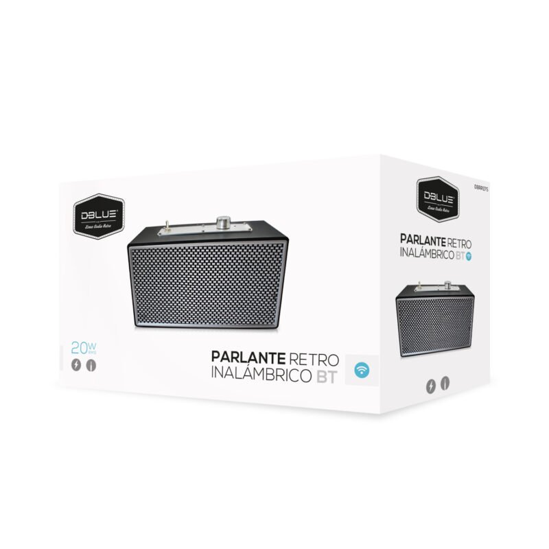 parlante dblue bt, carga usb, entrada aux 3.5mm, bateria 1500mah, 20w rms, rango 10m. black — vista 5