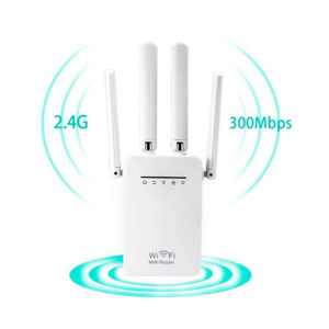 antena repetidor wifi 2.4ghz, velocidad 300mbps, modos router/ap/repetidor, 4 omnidireccionales, configuracion simple.