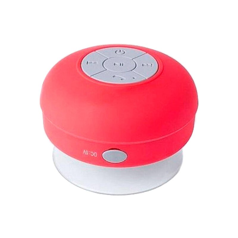 parlante dblue bt para ducha, resistente al agua, ventosa, manos libres, 3w, bateria de litio, alcance 10m. red — vista 2