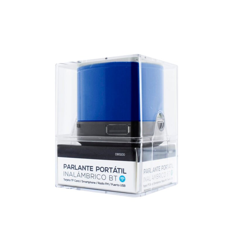 parlante dblue mini portatil bt con entrada sd/usb/ radio fm. blue