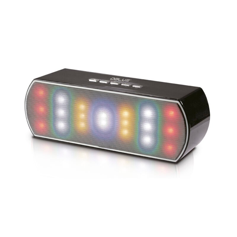 parlante portatil bt con luz multicolor con entrada sd/usb/radio fm/ black