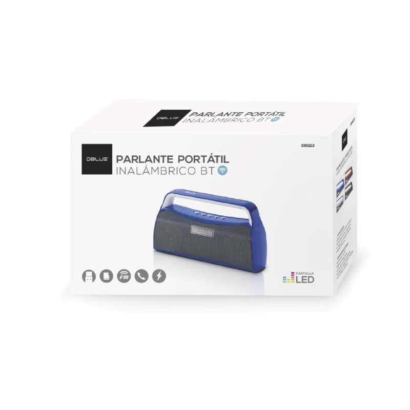 parlante dblue portatil con bt /usb/sd/fm radio/aux/ black