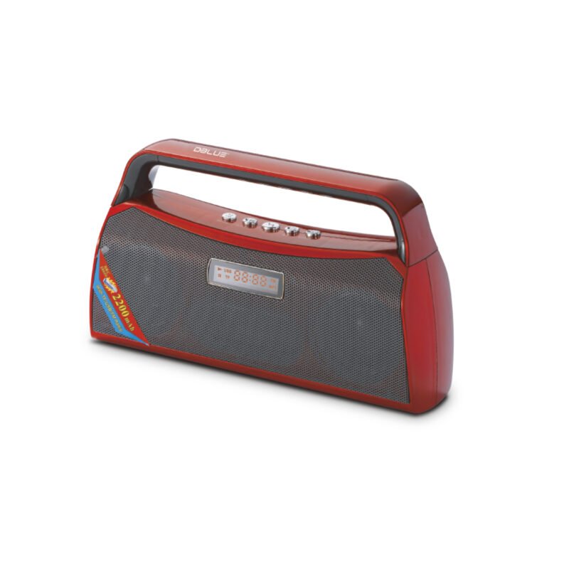 parlante dblue portatil con bt /usb/sd/fm radio/aux/ red