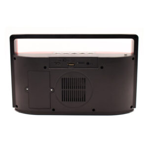 parlante con luz multicolor con entrada sd/usb/radio fm/bt/ red