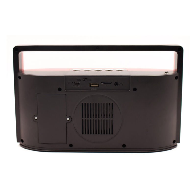 parlante con luz multicolor con entrada sd/usb/radio fm/bt/ red