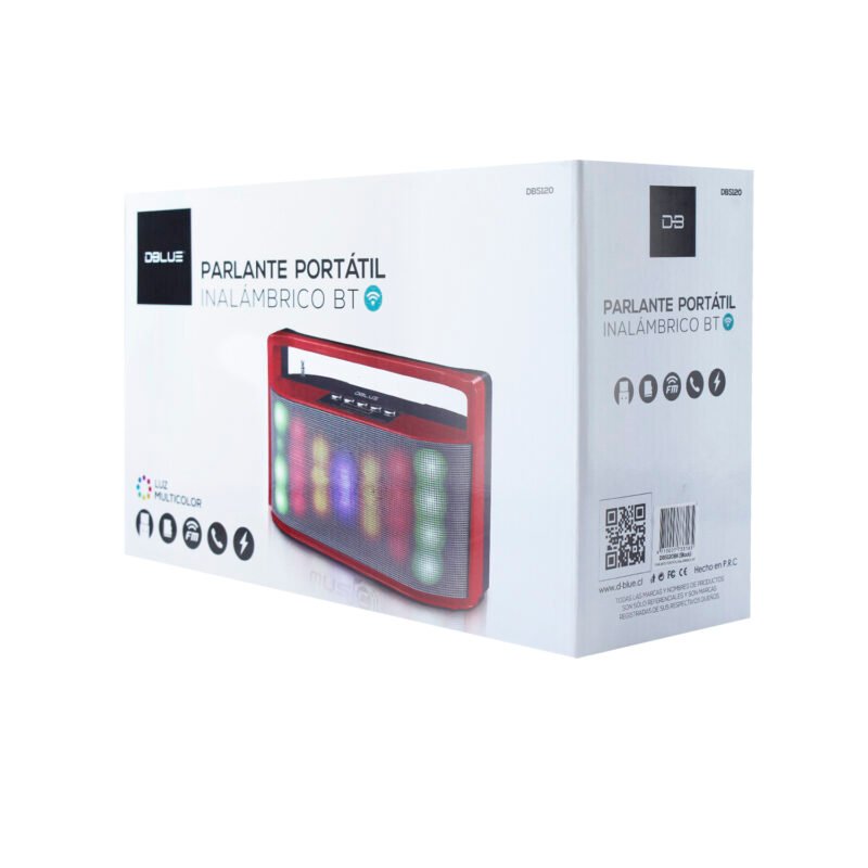 parlante con luz multicolor con entrada sd/usb/radio fm/bt/ red — vista 6