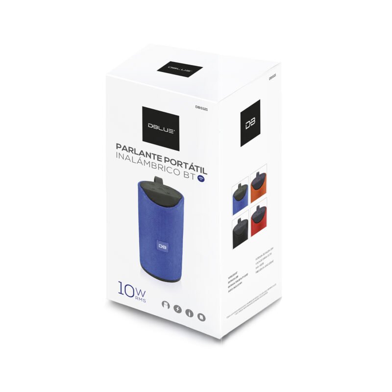 parlante dblue portatil con bt /usb/sd/fm radio/aux/ orange