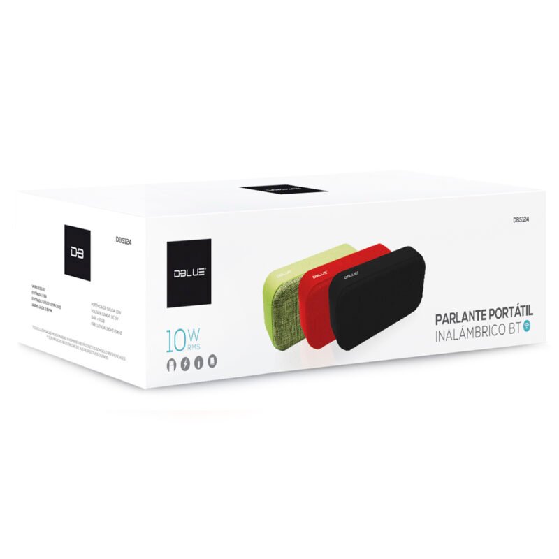 parlante dblue portatil con bt /usb/sd/fm radio/aux/ red — vista 4