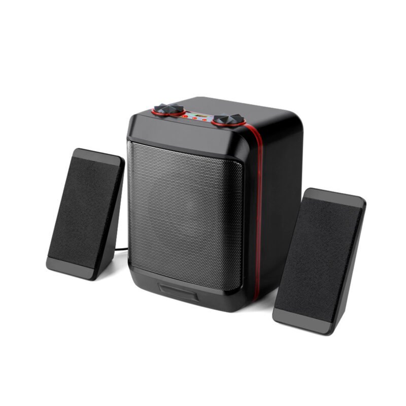 parlante dblue subwoofer 2.1, 20w rms, bass + 2 satelites, alimentacion usb, conector jack 3.5mm. — vista 2