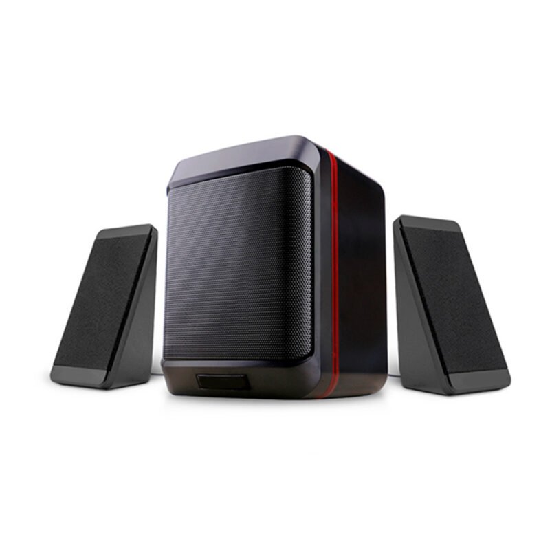 parlante dblue subwoofer 2.1, 20w rms, bass + 2 satelites, alimentacion usb, conector jack 3.5mm. — vista 3