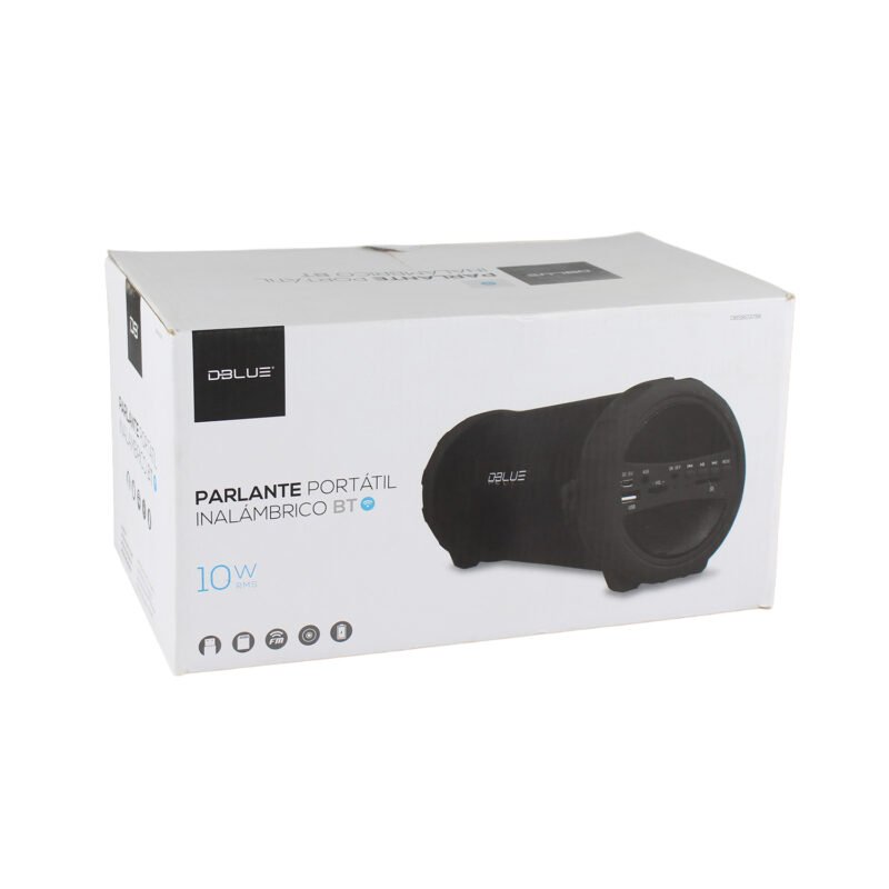 parlante dblue bazooka portatil con bt y entrada usb/sd/fm radio/aux black — vista 5