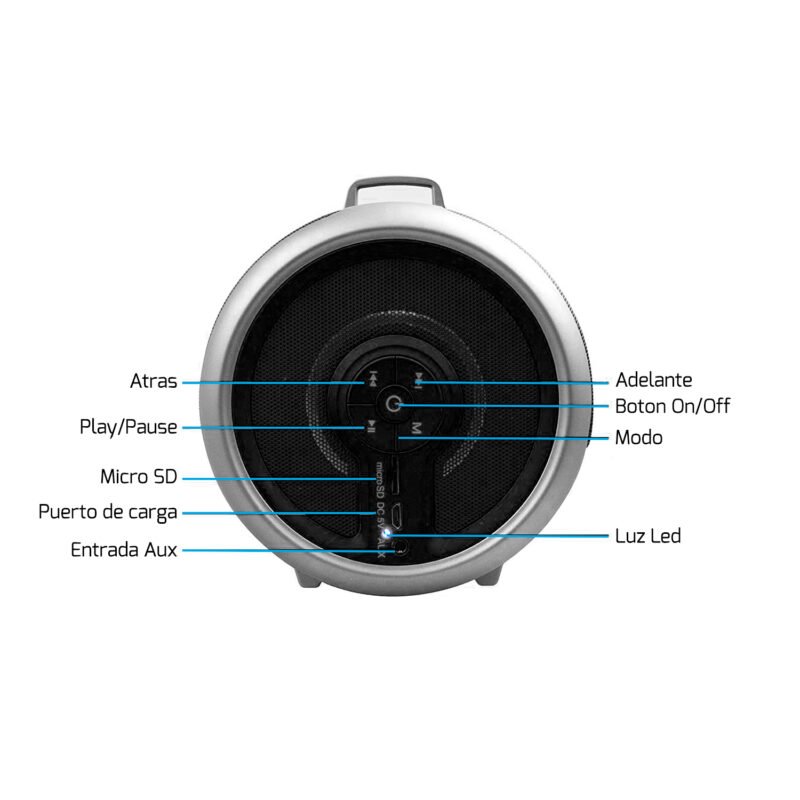 parlante dblue bazooka portatil con bt y entrada usb/sd/fm radio/aux black — vista 2