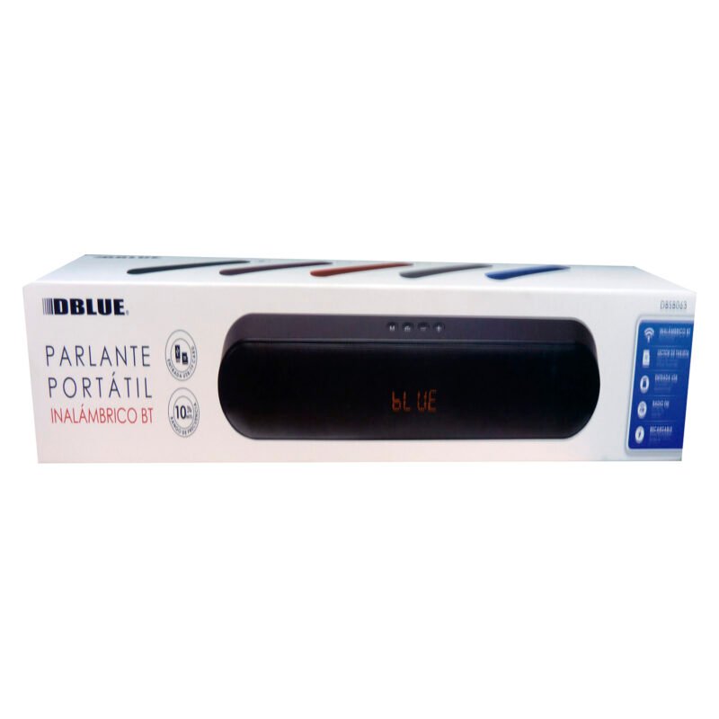 parlante dblue portatil con bt y entrada usb/sd/fm radio/aux black