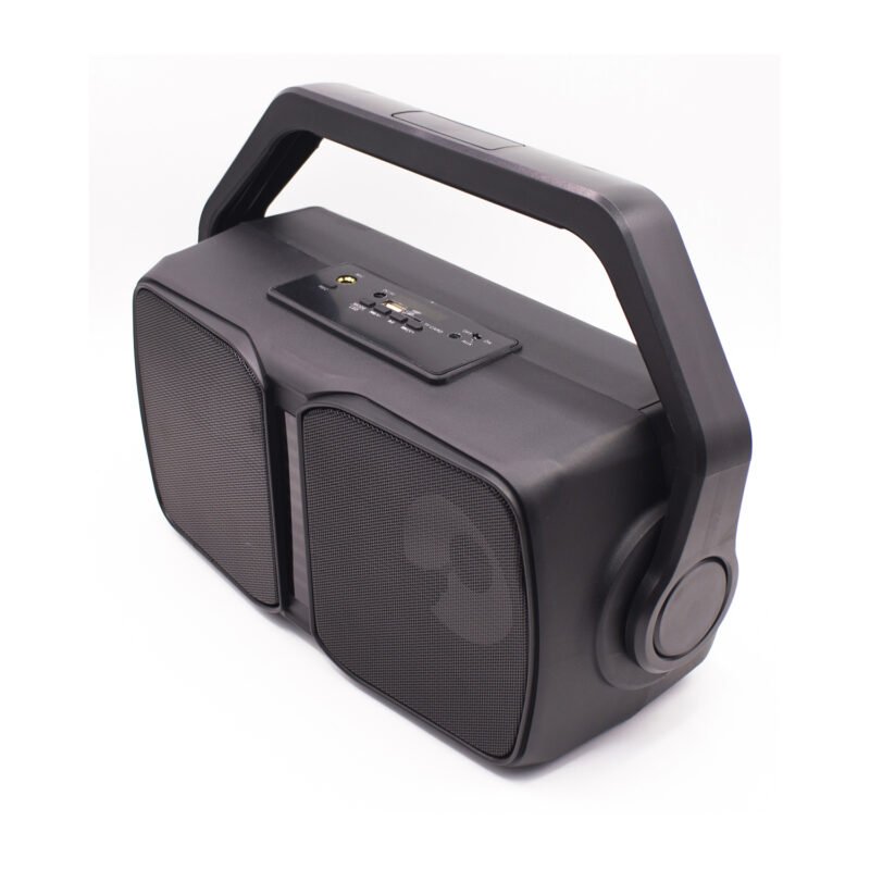 parlante dblue bt 20w rms, radio fm, pantalla led, entrada usb/tf, bateria recargable.