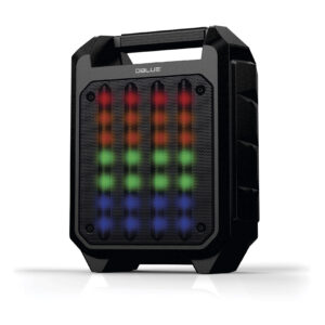 parlante dblue portatil con luces de color bt /usb/sd/fm radio/aux/microfono.