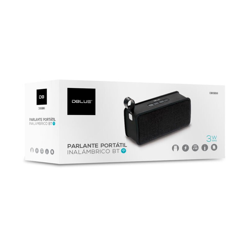 parlante dblue portatil con bt /usb/sd/fm radio/aux blue — vista 3